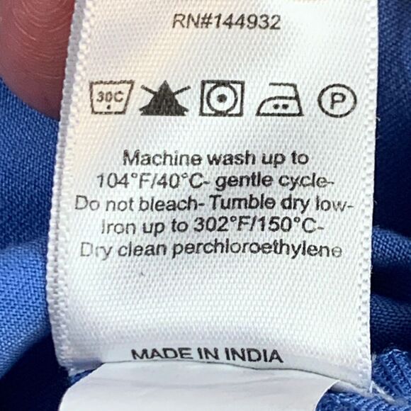 Mandala Medical Scrub Top Womens XXS Blue V Neck Short Sleeve Front Pockets - Picture 8 of 9